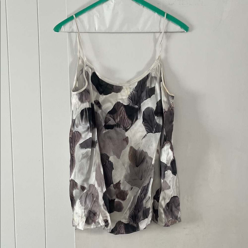Helmut Lang Black and Gray Floral Camisole
